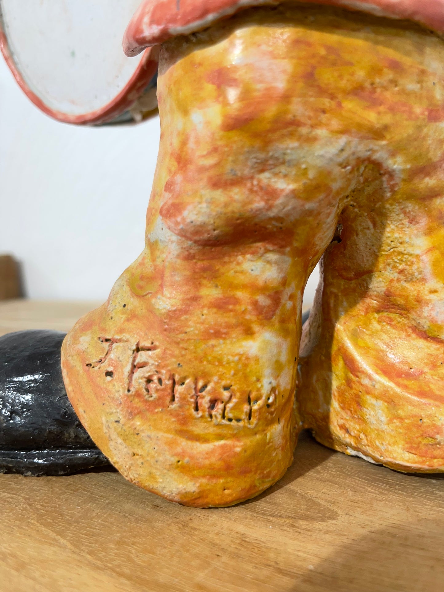 Clown avec Tambour en céramique Serafino Ferraro