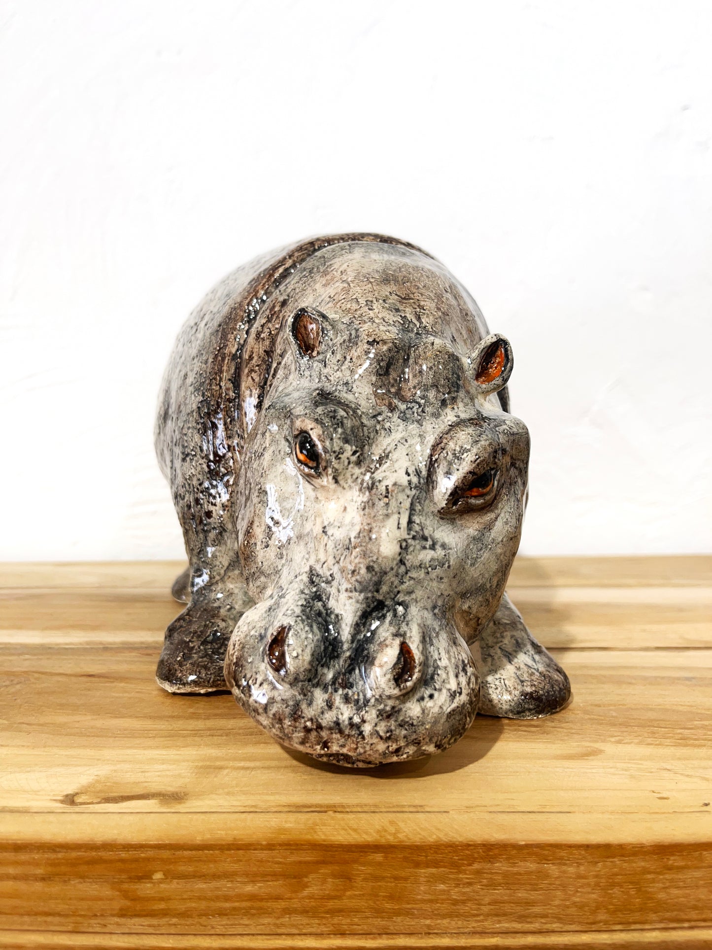 Hippopotame en céramique Serafino Ferraro