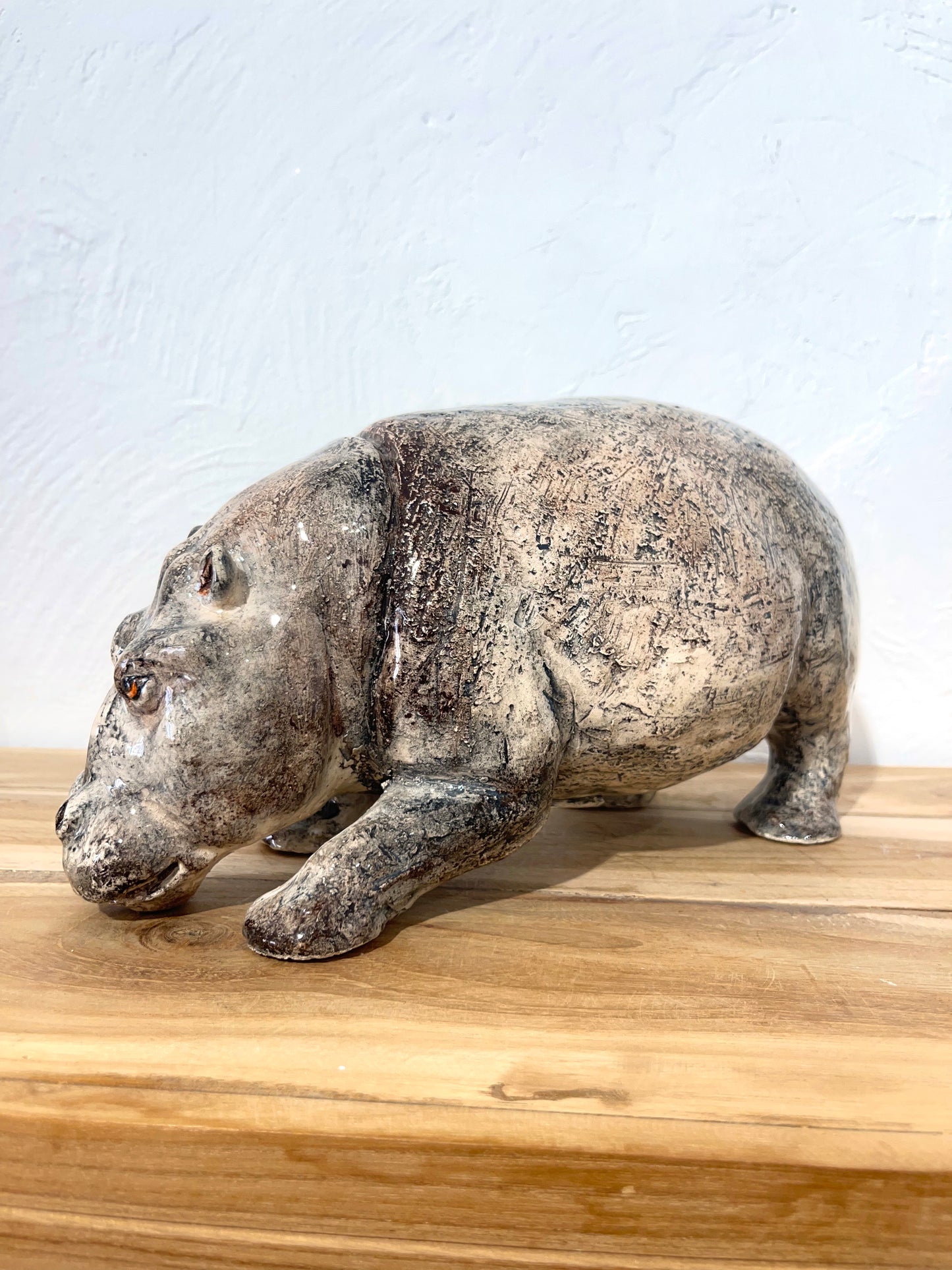 Hippopotame en céramique Serafino Ferraro