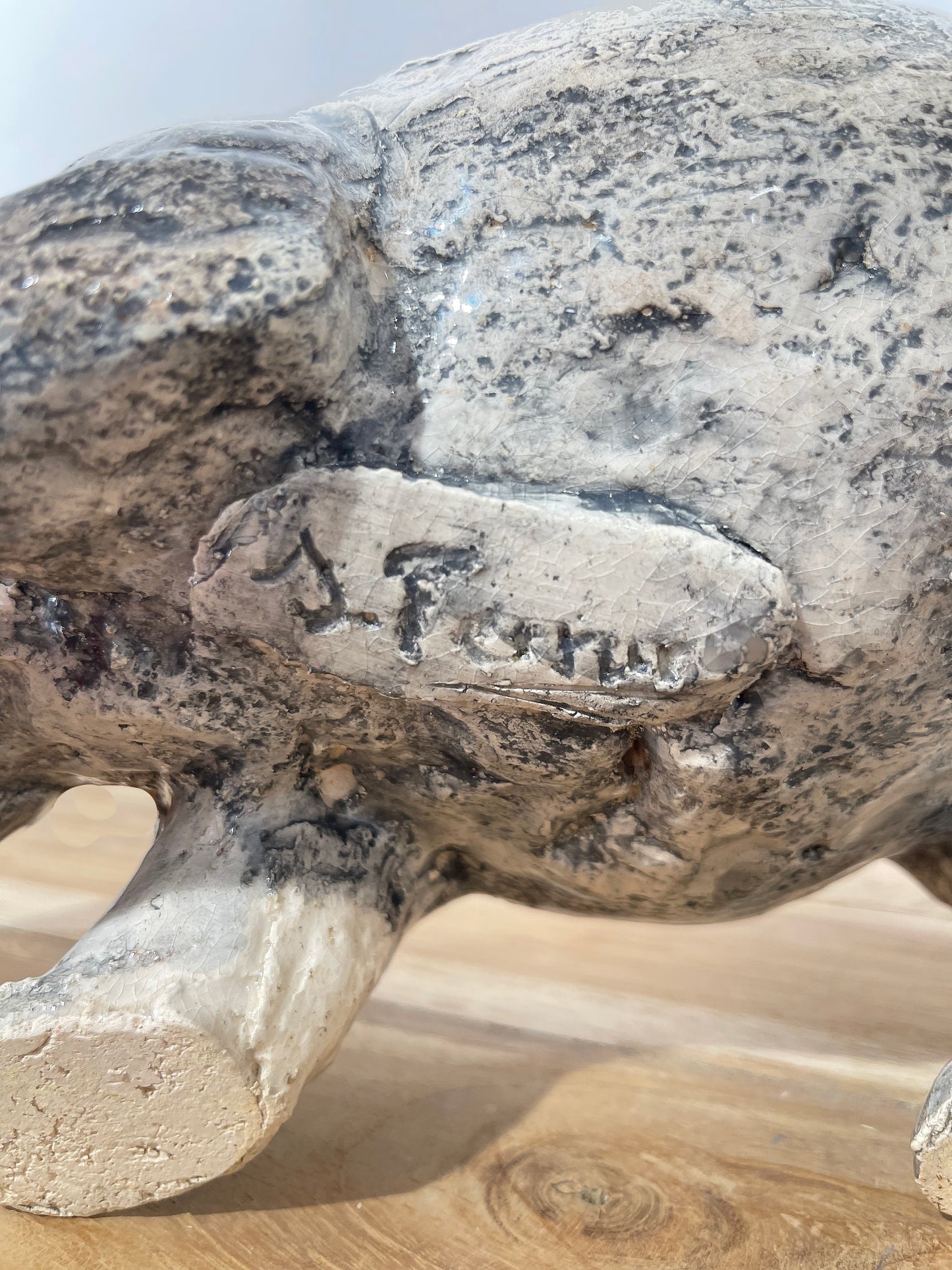 Hippopotame en céramique Serafino Ferraro