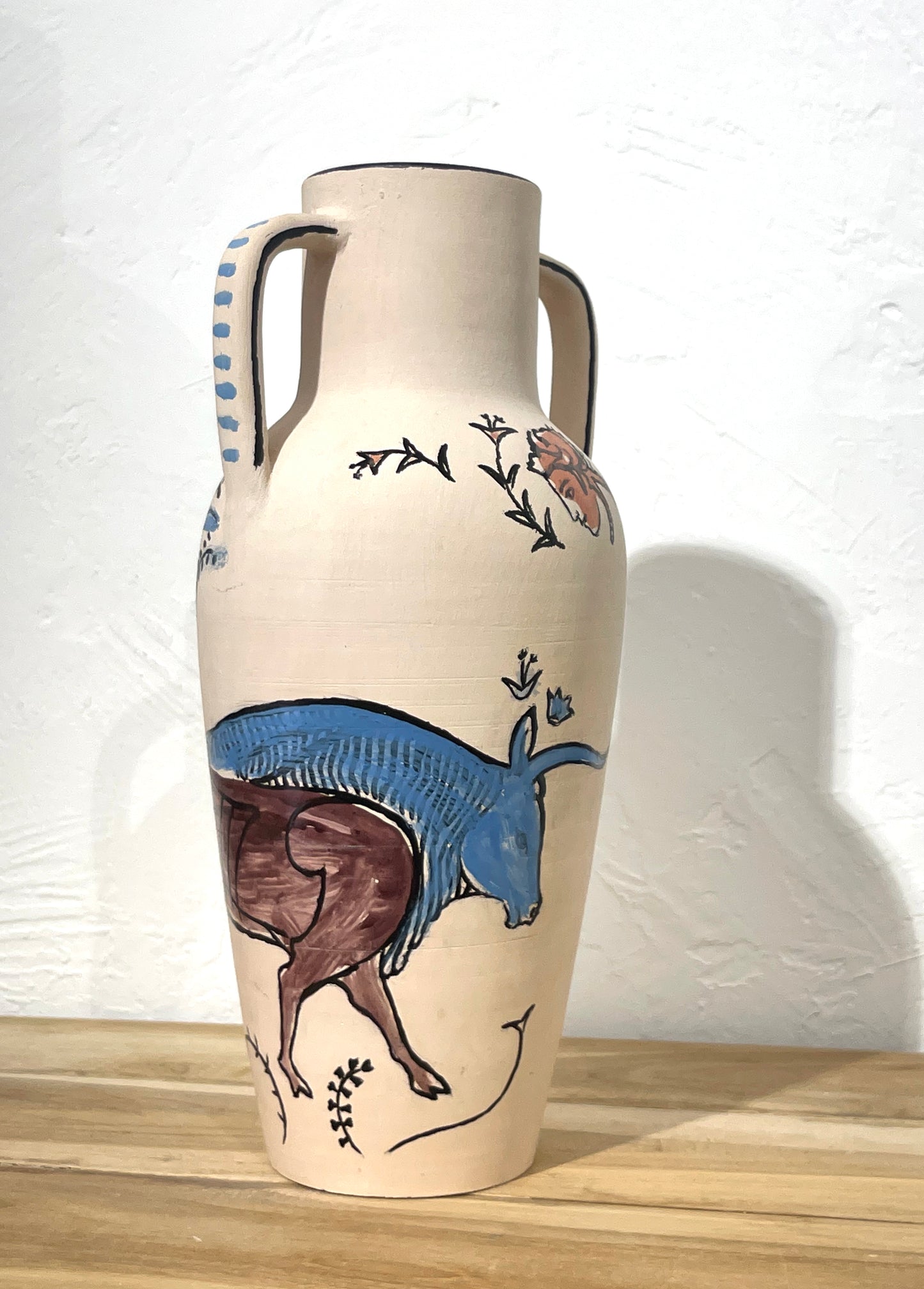 Vase Céramique Figurine Serafino Ferraro peinte par Maria Mikhaylova