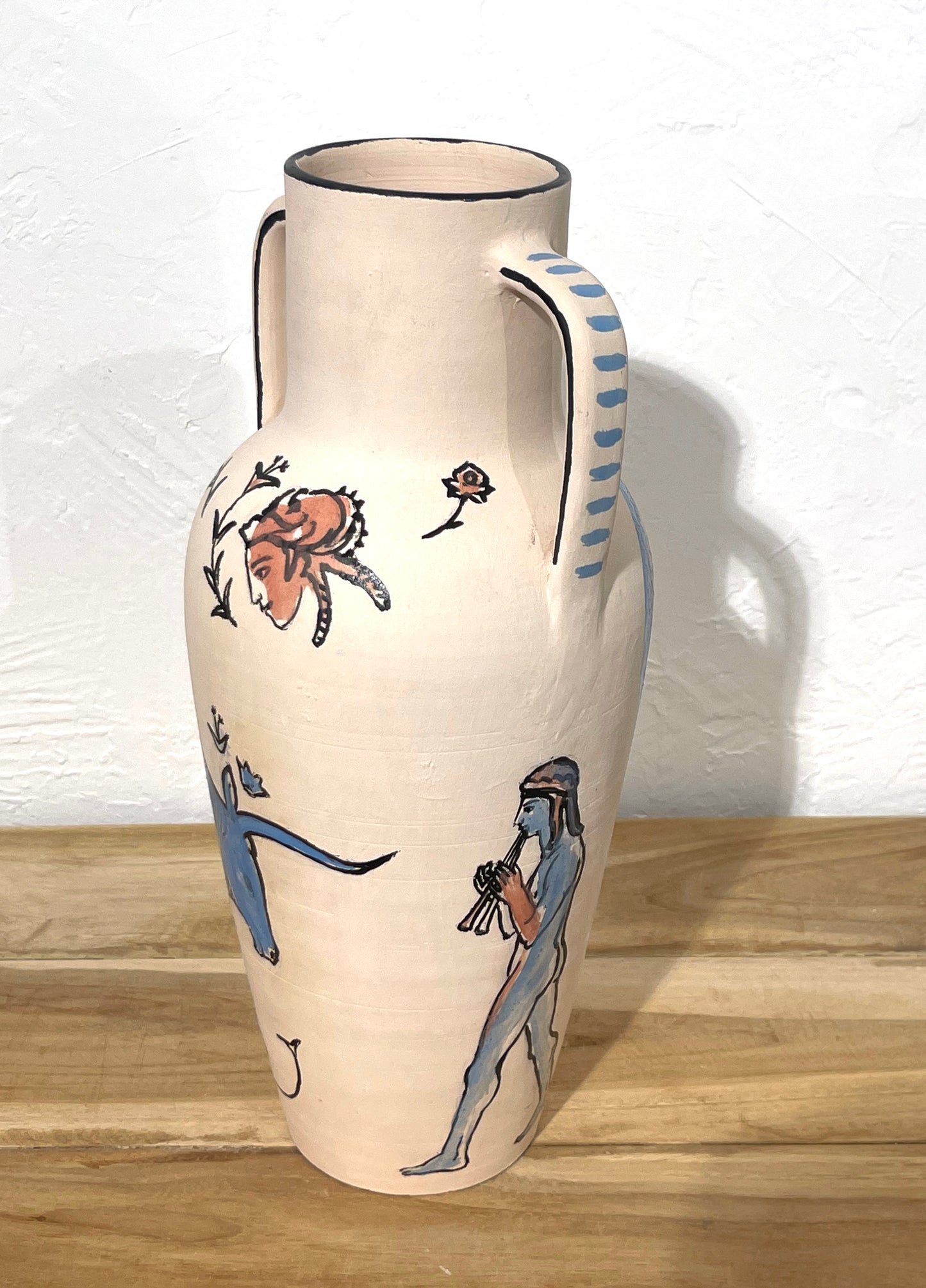 Vase Céramique Figurine Serafino Ferraro peinte par Maria Mikhaylova